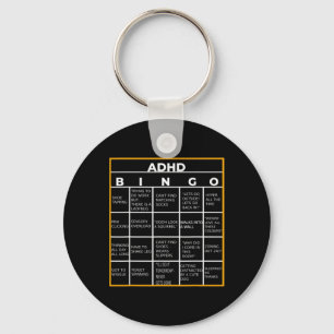 Chaveiro Dia da Consciência da Saúde Mental Adhd Bingo - Pr
