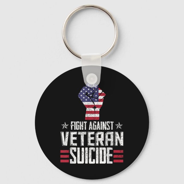 Chaveiro Dia da Consciência do Suicídio Veterano (Frente)