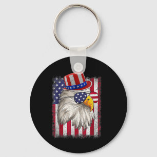 Chaveiro Dia da Independência Feliz 4 de julho, Design Vint