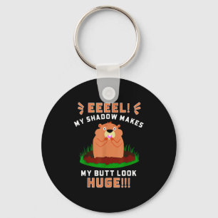 Chaveiro Dia da Marmota Engraçado Minha Sombra Faz Meu Bumb