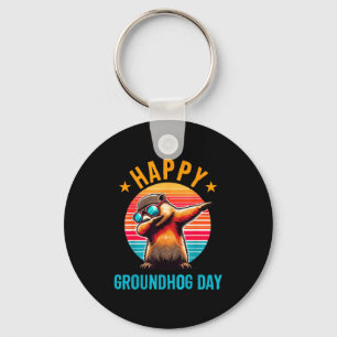 Chaveiro Dia da Marmota Feliz Dabbing Marmota Crianças Engr