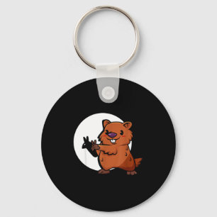 Chaveiro Dia da Marmota Sombra Fantoche Roedor Fofo Traje F