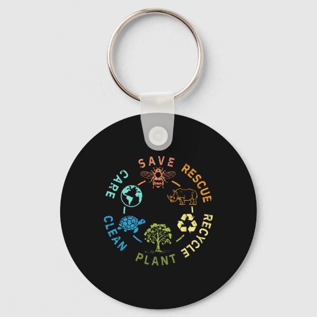 Chaveiro Dia da Terra Salvar Abelhas Salvando Animais Recic (Frente)
