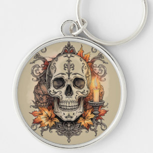 Chaveiro Dia das Bruxas, Padrão de Caveira, Calavera à Luz