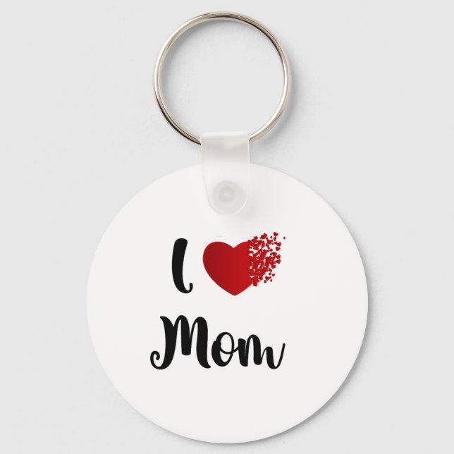 Chaveiro Dia das Mães Eu Amo Mamãe Presente Explosão de Cor (Frente)