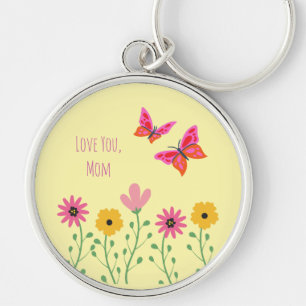 Chaveiro Dia das Mães, Eu Te Amo Mamãe, Padrão de Flores