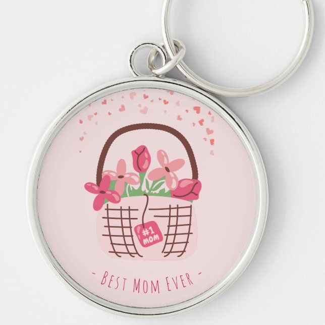 Chaveiro Dia das Mães, Melhor Mãe de Todos os Tempos, com F (Frente)