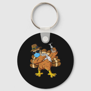 Chaveiro Dia de Ação de Graças Dabbing Turkey Pergrim Boys 