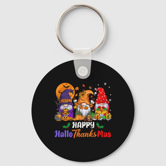 Chaveiro Dia de Ação de Graças de Halloween de Hallothanksm (Frente)