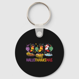 Chaveiro Dia de Ação de Graças de Halloween Hallothanksmas 