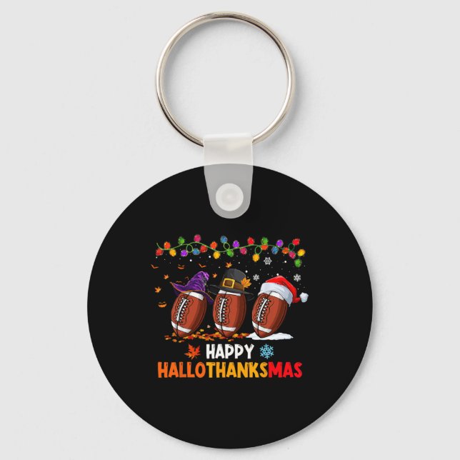 Chaveiro Dia de Ação de Graças de Halloween Hallothanksmas  (Frente)