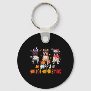 Chaveiro Dia de Ação de Graças de Halloween Touro Francês E