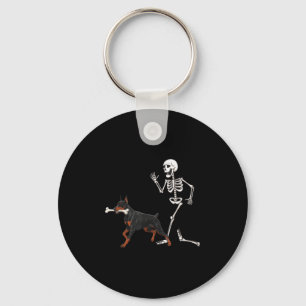 Chaveiro Dia de as Bruxas engraçado Doberman Nscher E Skele