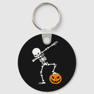 Chaveiro Dia de as Bruxas engraçado Pumpkin Dabbing Skeleto