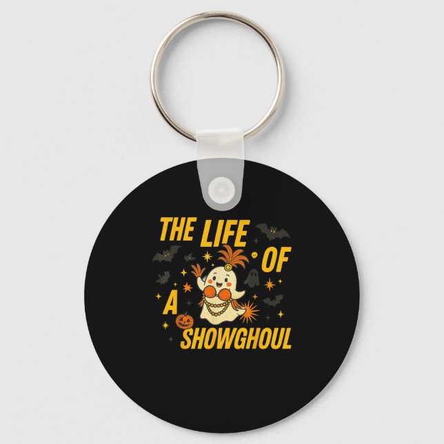 Chaveiro Dia de as Bruxas engraçado Showghoul Ghost Costume (Frente)