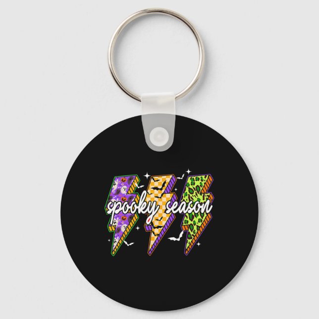 Chaveiro Dia de as Bruxas engraçado Spooky Lightning Bolt S (Frente)