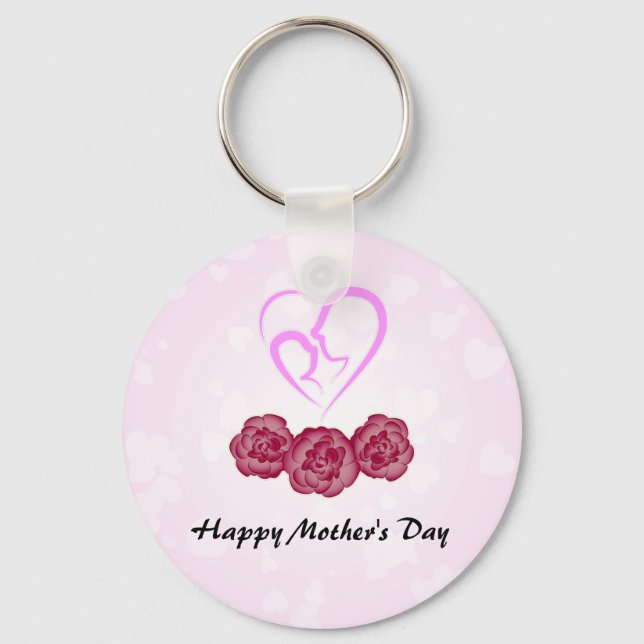 Chaveiro Dia de as mães de Carnação da Mãe e Bebê (Frente)