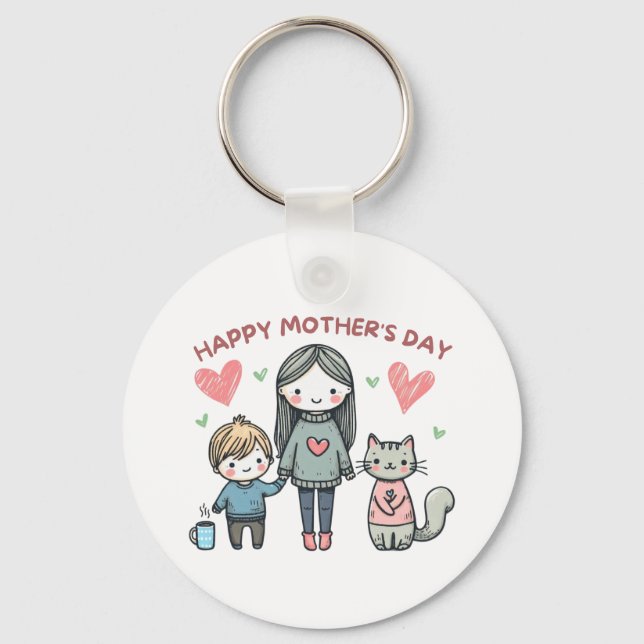 Chaveiro Dia de as mães Feliz (Frente)