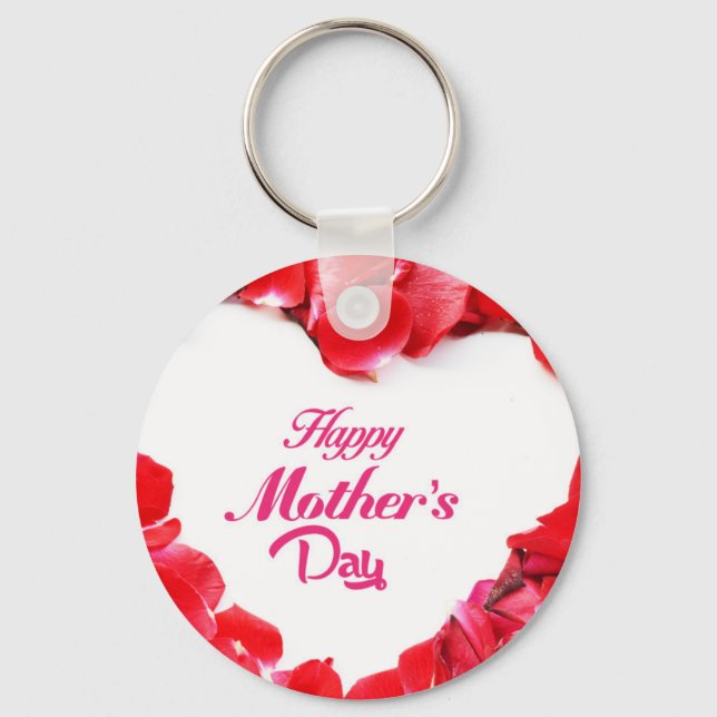 Chaveiro Dia de as mães Feliz - Pétalas de Rosa em Forma de (Frente)