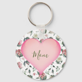 Chaveiro Dia de as mães Floral Moderno Cor-de-Rosa Pessoal