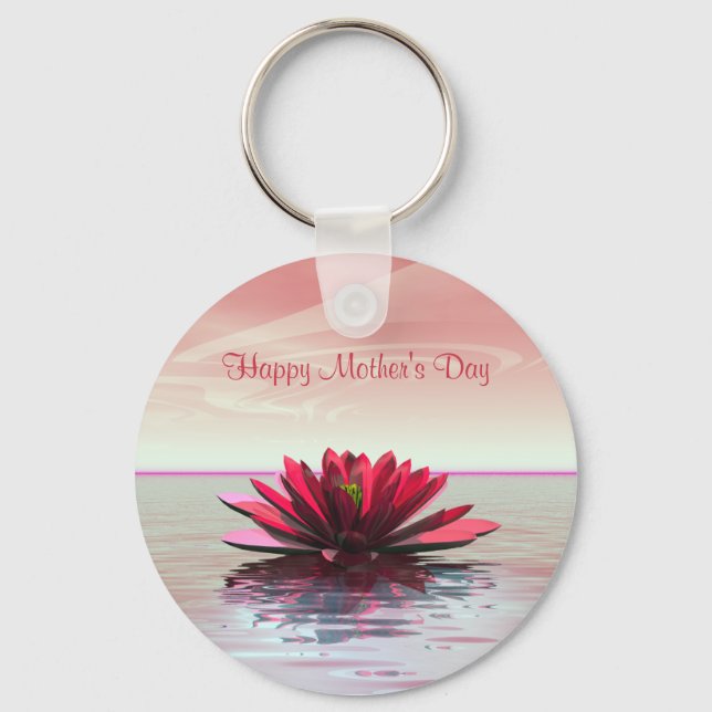 Chaveiro Dia de as mães Red Water Lily (Frente)
