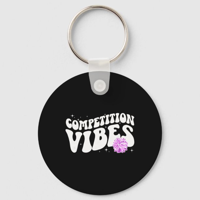 Chaveiro Dia de Competição de Cheer Vibes Dia de Comp de Ch (Frente)