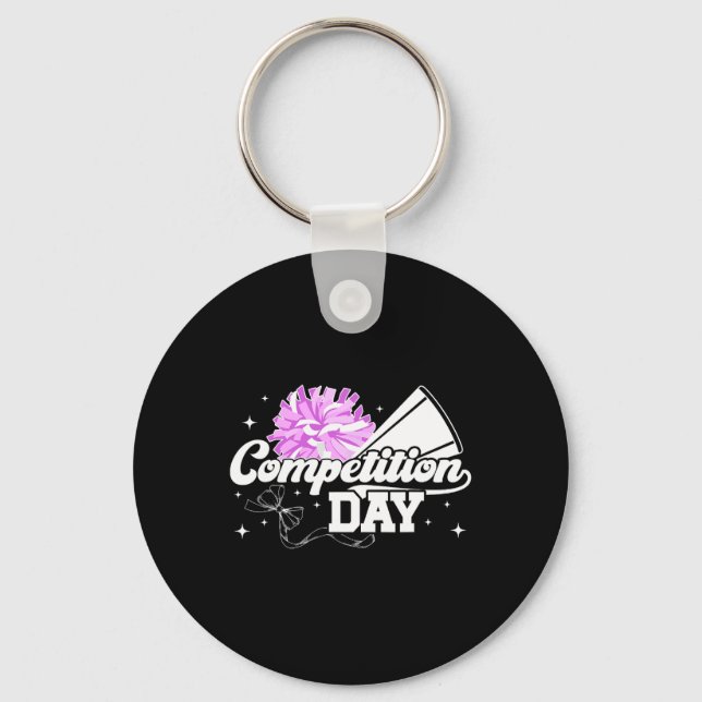 Chaveiro Dia de Competição de Torcida Dia de Comp de Cheerl (Frente)