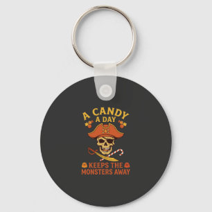 Chaveiro Dia de Doces Halloween Pirata Caveira Bengala