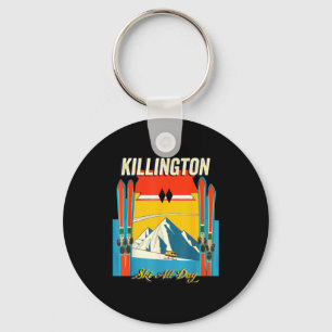 Chaveiro Dia de esqui em Killington vermont - estilo retrô 