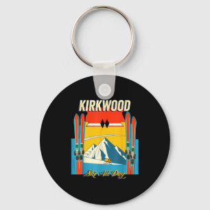 Chaveiro Dia de esqui em Kirkwood califórnia - estilo retrô