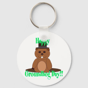Chaveiro Dia de Groundhog feliz!