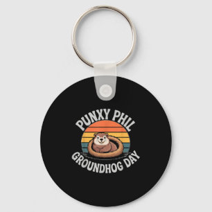 Chaveiro Dia de Groundhog Fofo do Punxy Phils 2 de Fevereir