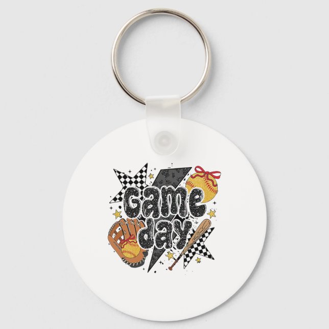 Chaveiro Dia de Jogo da Mamãe Softll Raio de Leopardo Mãe (Frente)