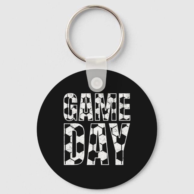 Chaveiro Dia de Jogo de Futebol Vida de Mãe de Futebol para (Frente)