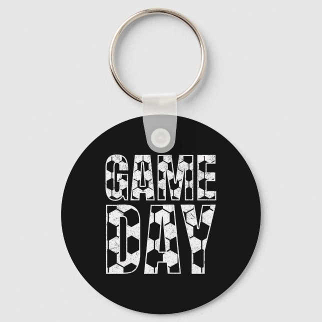 Chaveiro Dia de Jogo de Futebol Vida de Mãe de Futebol para (Frente)