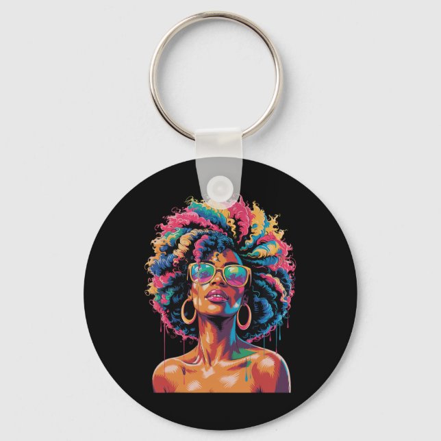 Chaveiro Dia de Juneteenth Mulher Negra Rainha Afro African (Frente)