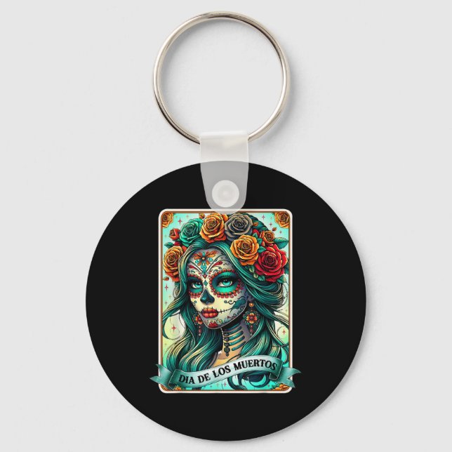 Chaveiro Dia De Los Muertos Rosa Dia Da Mulher De (Frente)