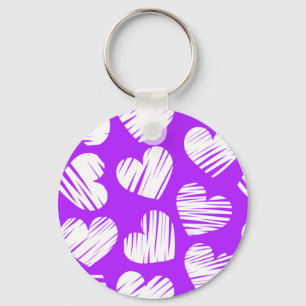 Chaveiro Dia de os namorados Cardíaco Branco Roxo Moderno