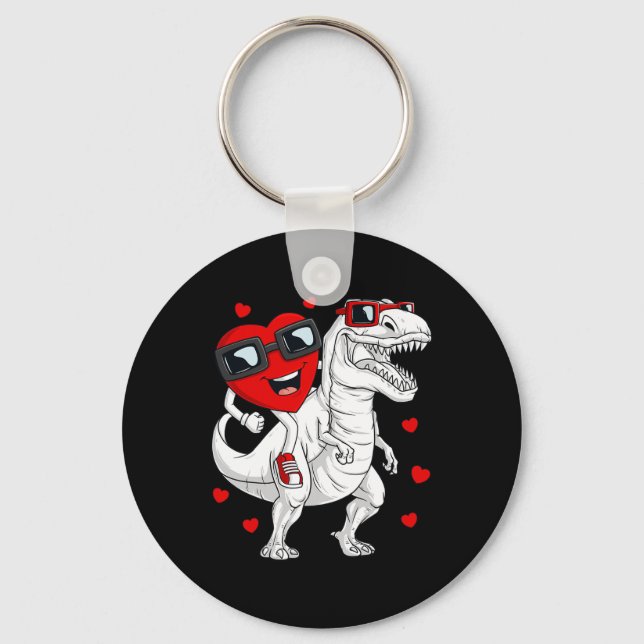Chaveiro Dia de os namorados Coração Andando Dinossauro T R (Frente)
