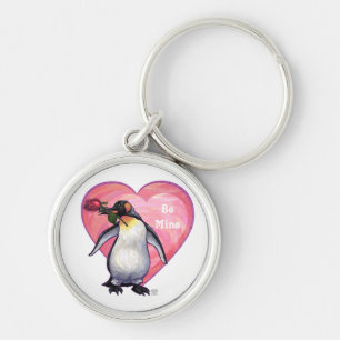 Chaveiro Dia de os namorados de pinguins