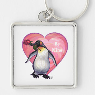 Chaveiro Dia de os namorados de pinguins