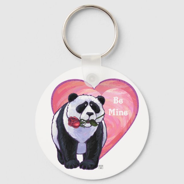 Chaveiro Dia de os namorados do Urso Panda (Frente)