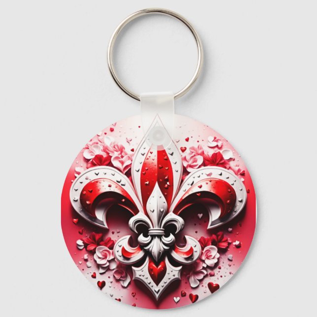 Chaveiro Dia de os namorados Fleur De Lis (Frente)