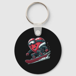 Chaveiro Dia de os namorados Heart Snowboarder Snowboard Wi