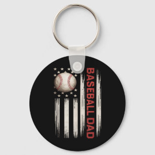Chaveiro Dia de os pais De Bandeira Americano, Pai Baseball