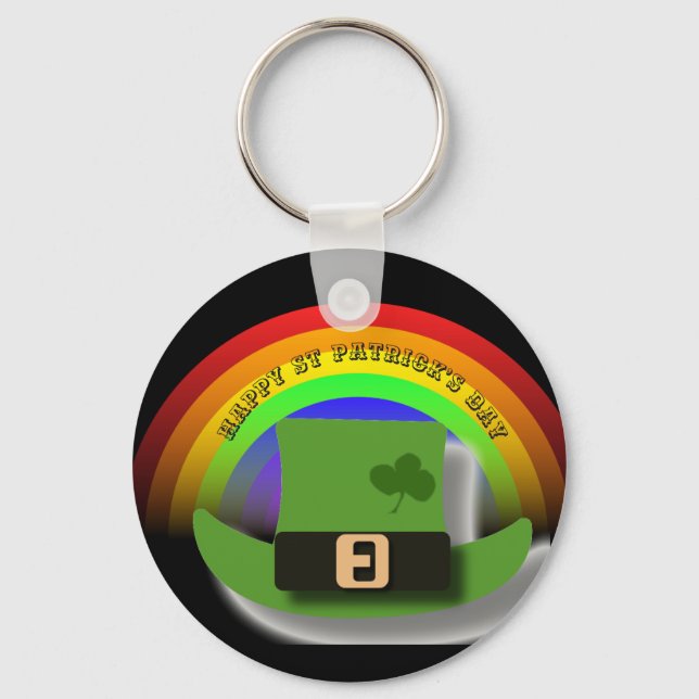 Chaveiro Dia de Patrick, Rua de Chapéu Verde Leprechaun (Frente)