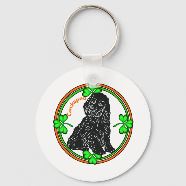 Chaveiro Dia de São Patrício de Cockapoo (Frente)