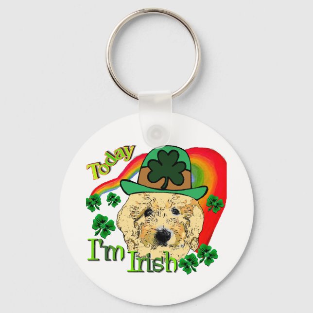 Chaveiro Dia de São Patrício de Goldendoodle (Frente)