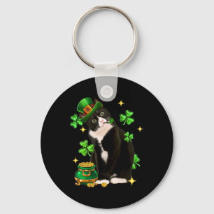 Chaveiro Dia de São Patrício Gato Irlandês Shamrock Gato Tu