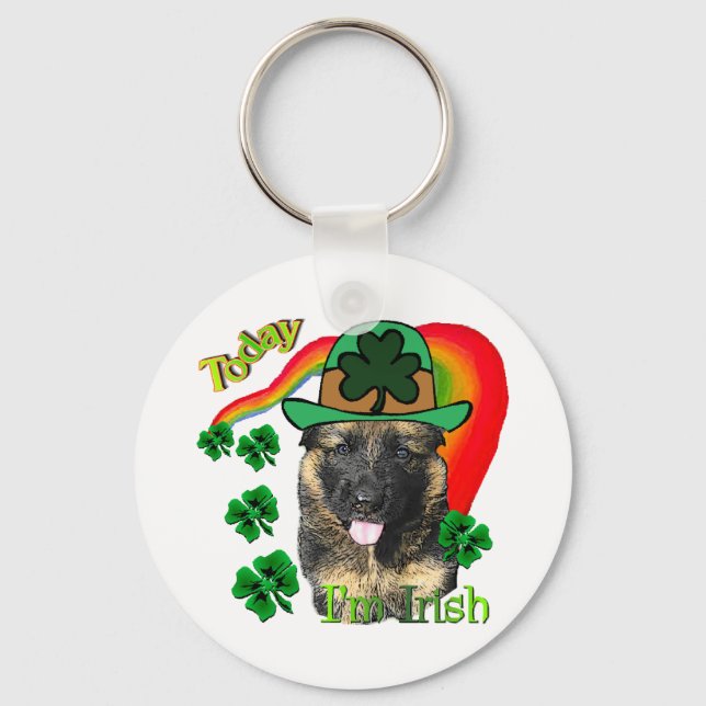 Chaveiro Dia de São Patrício german shepherd (Frente)